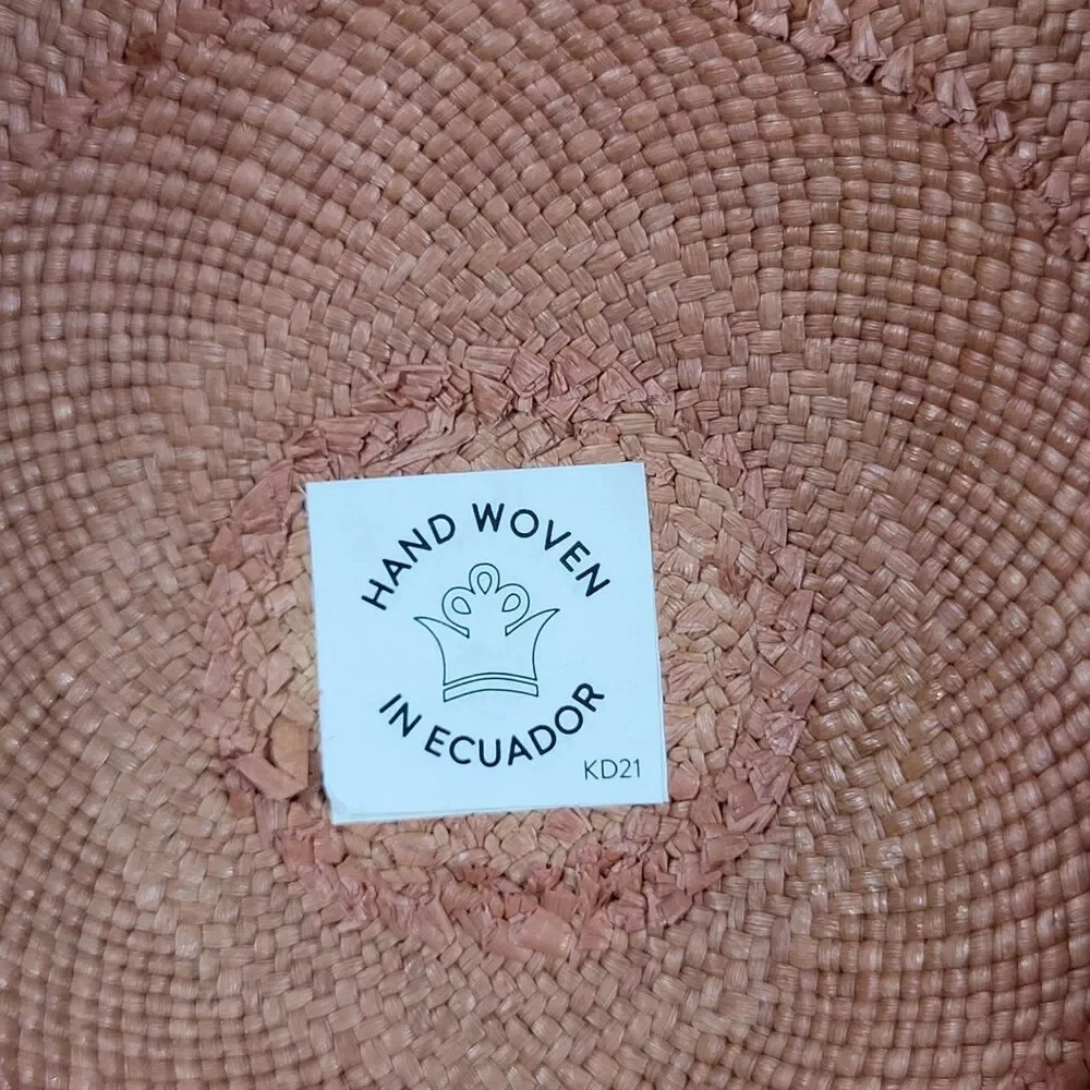 Cuyana Wide Brim Ecuador Hat Toquilla Straw Terracotta Panama Sun Hat Size 57 M